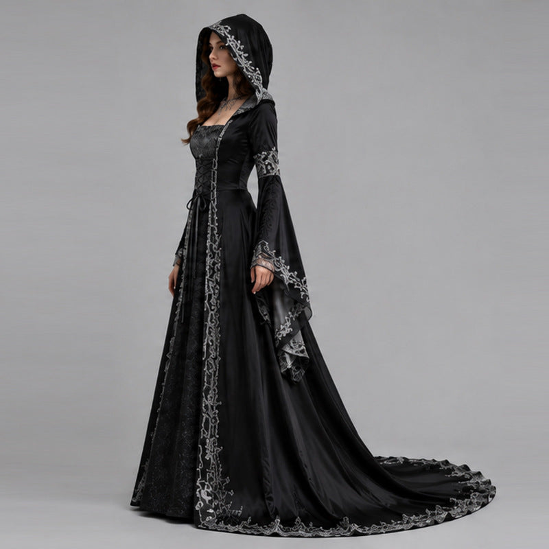 Halloween Hooded Medieval Renaissance Gown