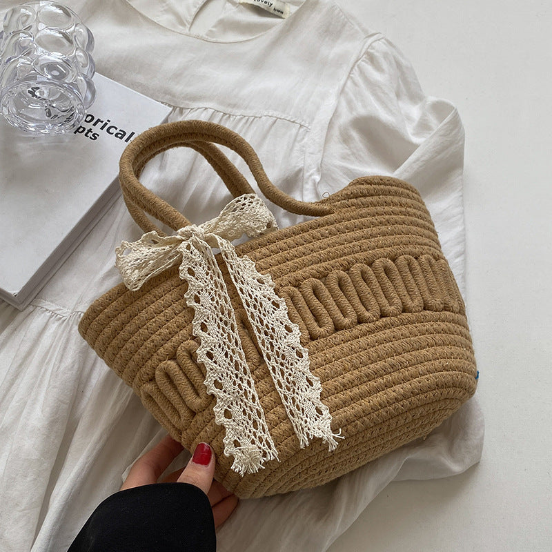 Women Handmade Straw 2026 New Fashion Rattan Beach Tote Bag