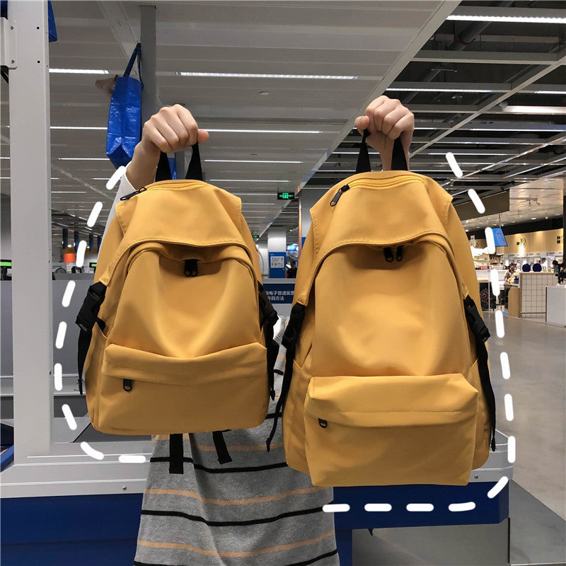 Solid Color Nylon Lightweight School Backpack