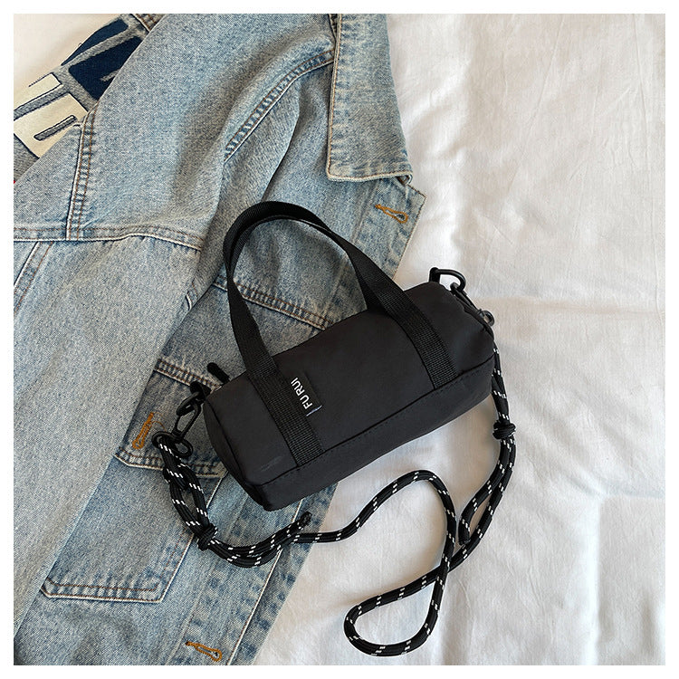 Oxford Cloth Mini Cylindrical Shoulder Bag