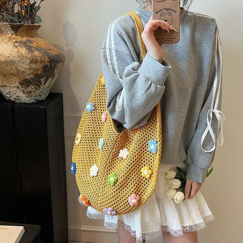 Women Yarn 2026 New Hand Knit Underarm Unique Shoulder Commute Tote Bag