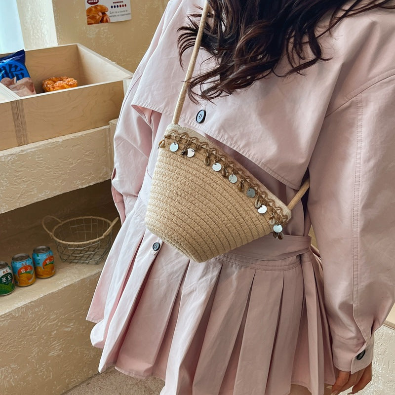 Women 2026 Spring New Fashion Minimalist Crossbody Korean Unique Woven Bag