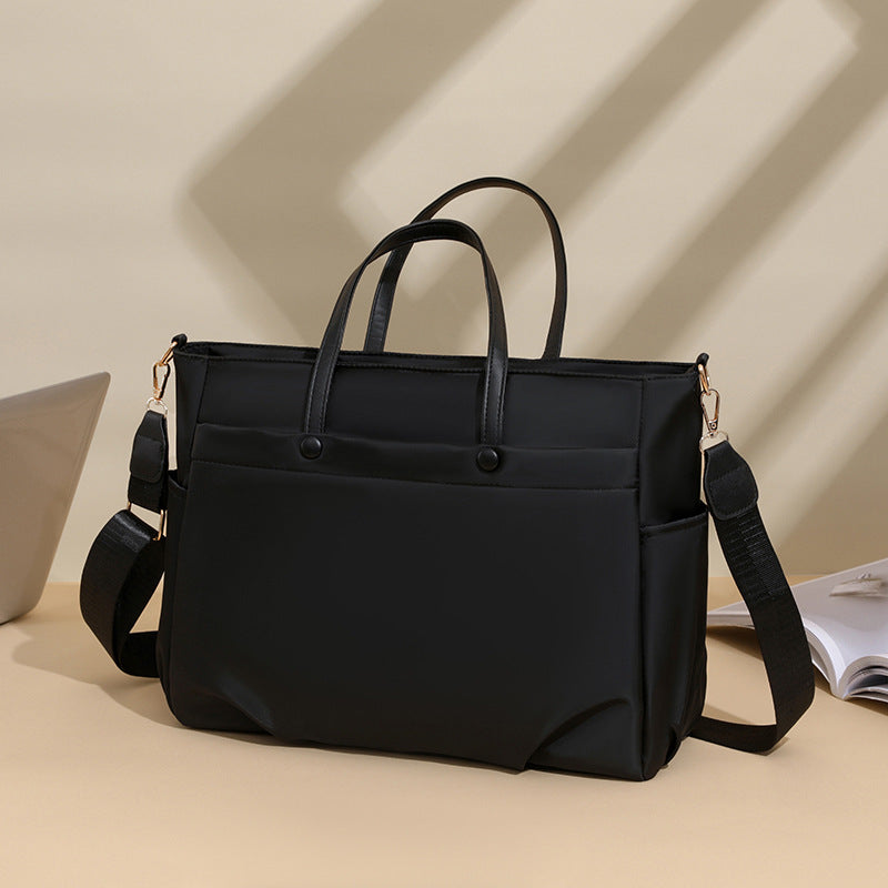 Lightweight Large Quilted Nylon Laptop Tote Bag