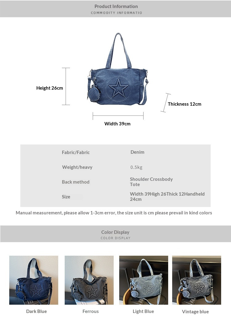 2026 Women Star Commuter Crossbody Tote Bag