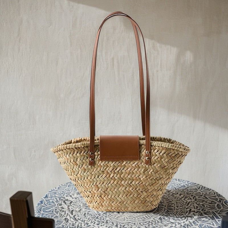 French Aquatic Grass Woven Crossbody Bag
