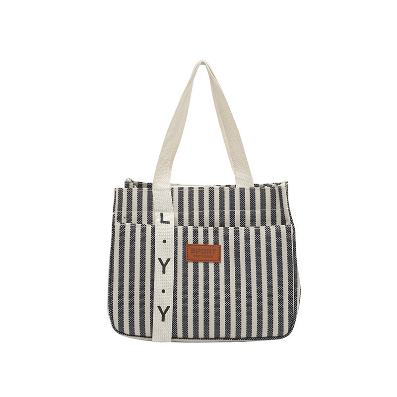 Striped Bento Portable Lunch Box Bag