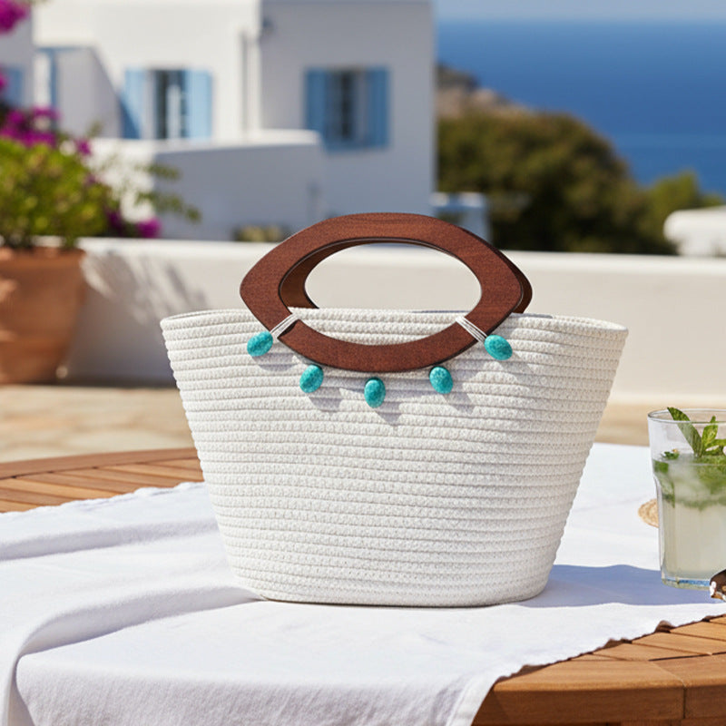 Woven Large-Capacity Vegetable Tote Bag