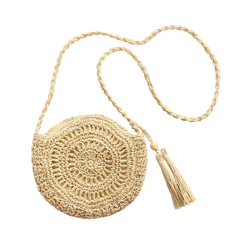 Women Shoulder & Crossbody Handmade Hollow Out Tassel Woven Bag
