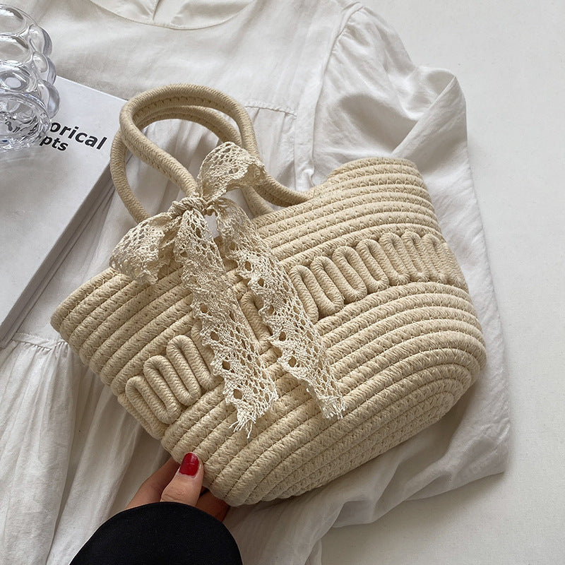 Women Handmade Straw 2026 New Fashion Rattan Beach Tote Bag