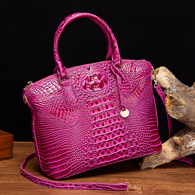 Portable Crossbody Retro Multi-Color Crocodile Pattern Bag