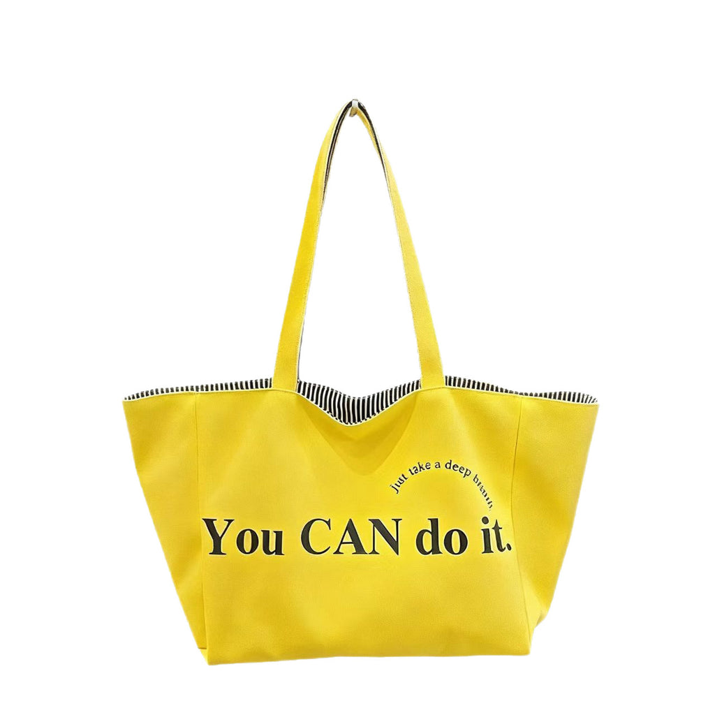 Casual Double-Sided Letter Large Capacity Tote Bag