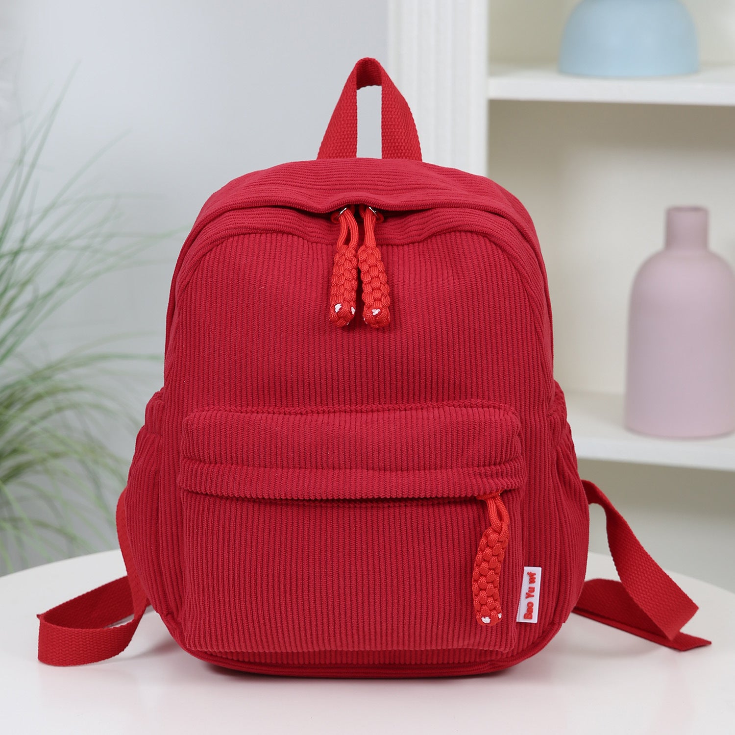 Women 2026 Corduroy Backpack, Mini Student School Bag