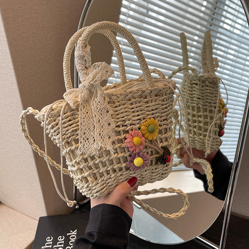 2026 New Straw Woven Crossbody Bucket Bag