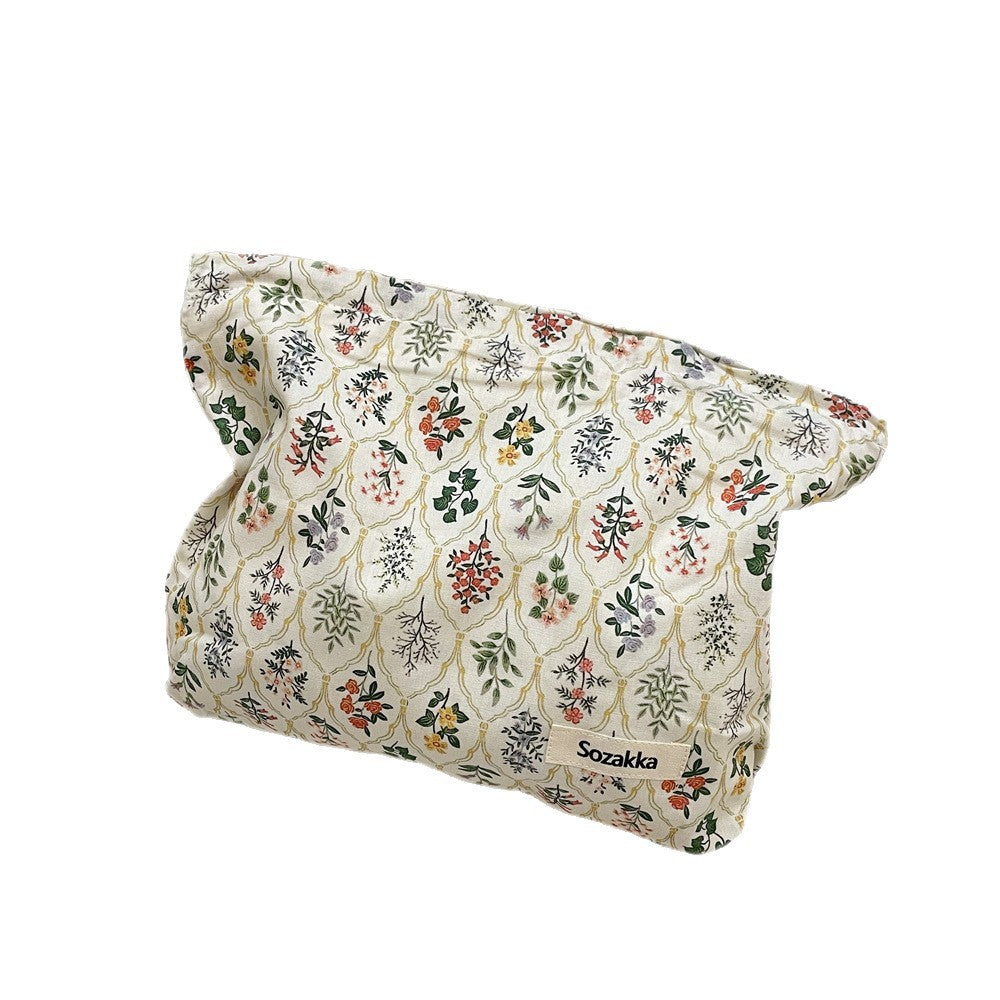 Fresh Floral Cosmetic Clutch Bag