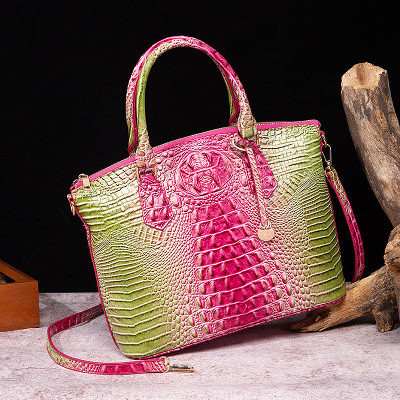 Portable Crossbody Retro Multi-Color Crocodile Pattern Bag