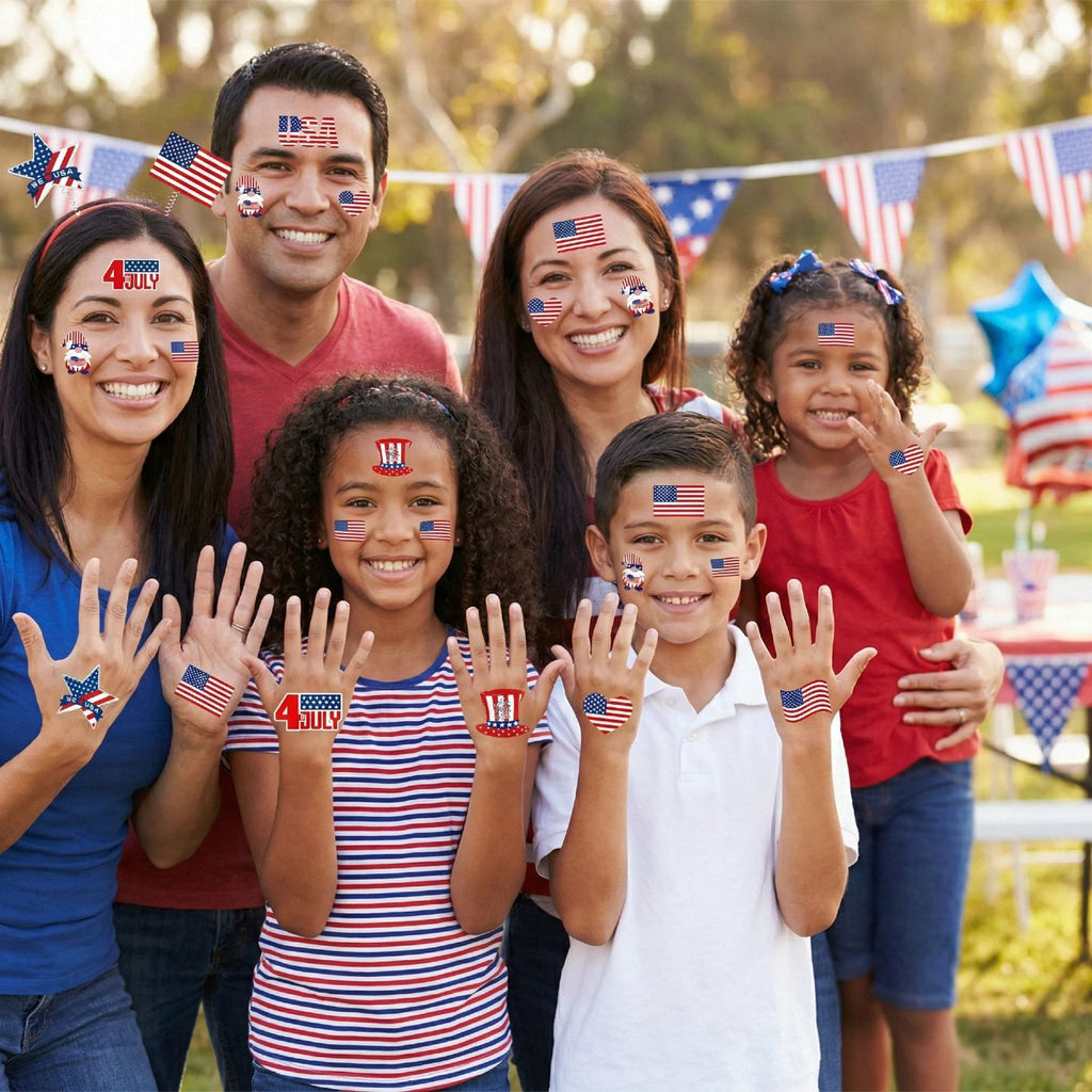 Independence Day USA 250th Flag Love Face Sticker