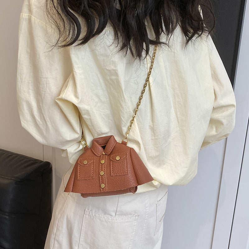 Jacket-Shaped Mini PU Leather Crossbody Bag