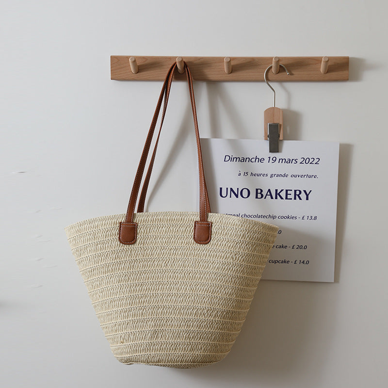 Women Versatile Minimalist Shoulder Straw New Large Tote Beach Bag