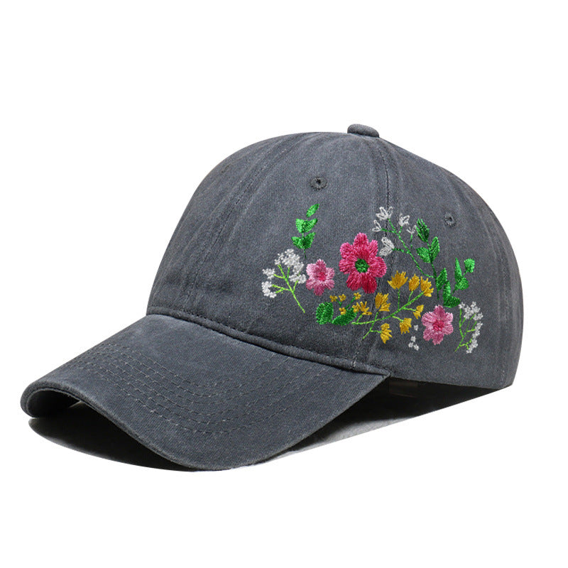 Women's Embroidered DIY Soft Top Sun Hat