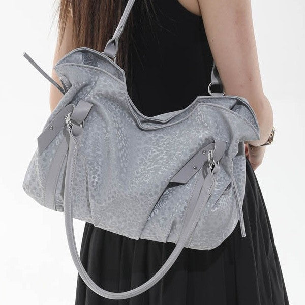 Retro Inspired Shoulder Bag with Elevated Texture