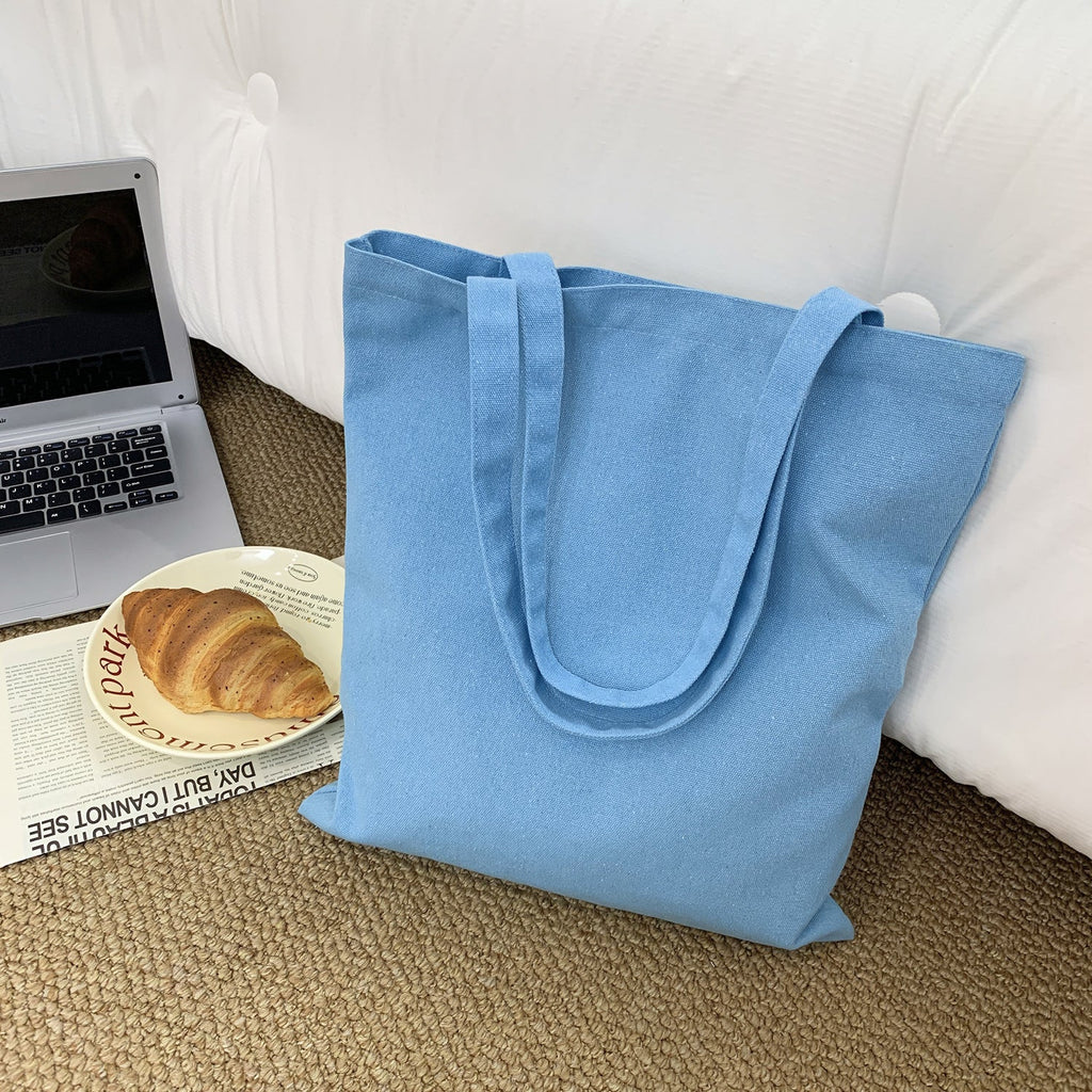 2026 Women  Colored Blank Canvas Tote Bag