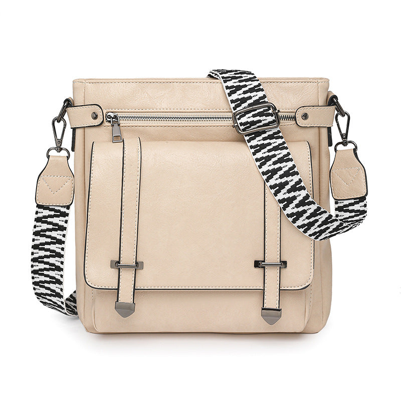 Women Fashion Large Multi Pocket Bucket Flap Crossbody Bag