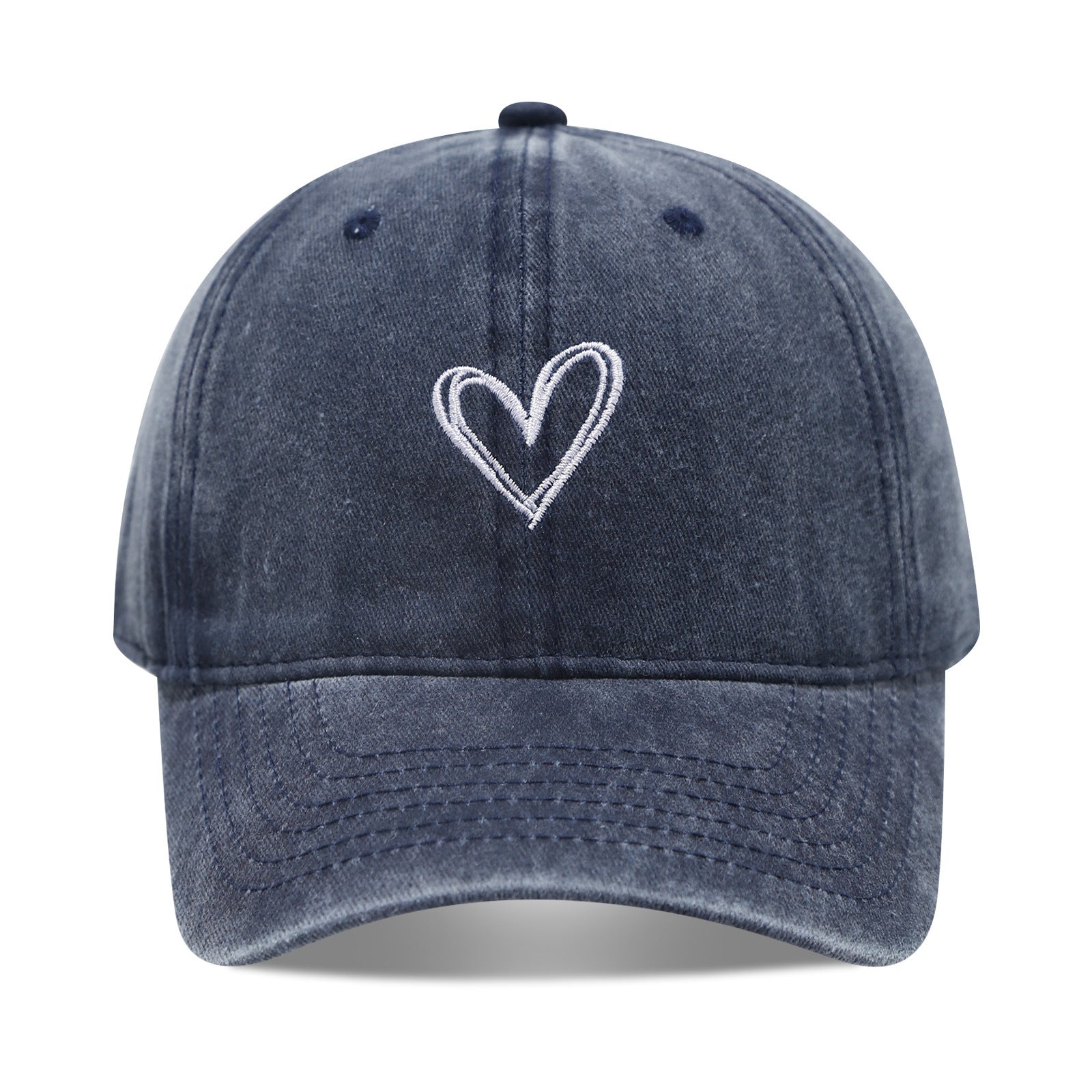 Literary Retro Embroidered Love Soft Peaked Cap