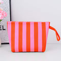 Retro Striped Wristlet Clutch Bag