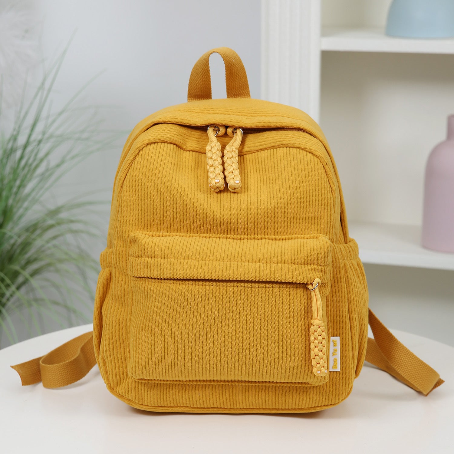 Women 2026 Corduroy Backpack, Mini Student School Bag