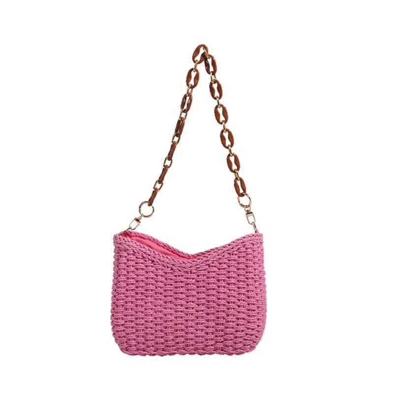 Women Handmade Straw Woven Shoulder Bag, Large Capacity Paper Beach Bag