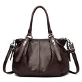 Premium Faux Leather Tote with Elegant Metal Detail