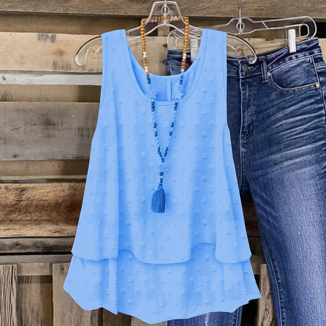 Women Solid Color Casual Vest