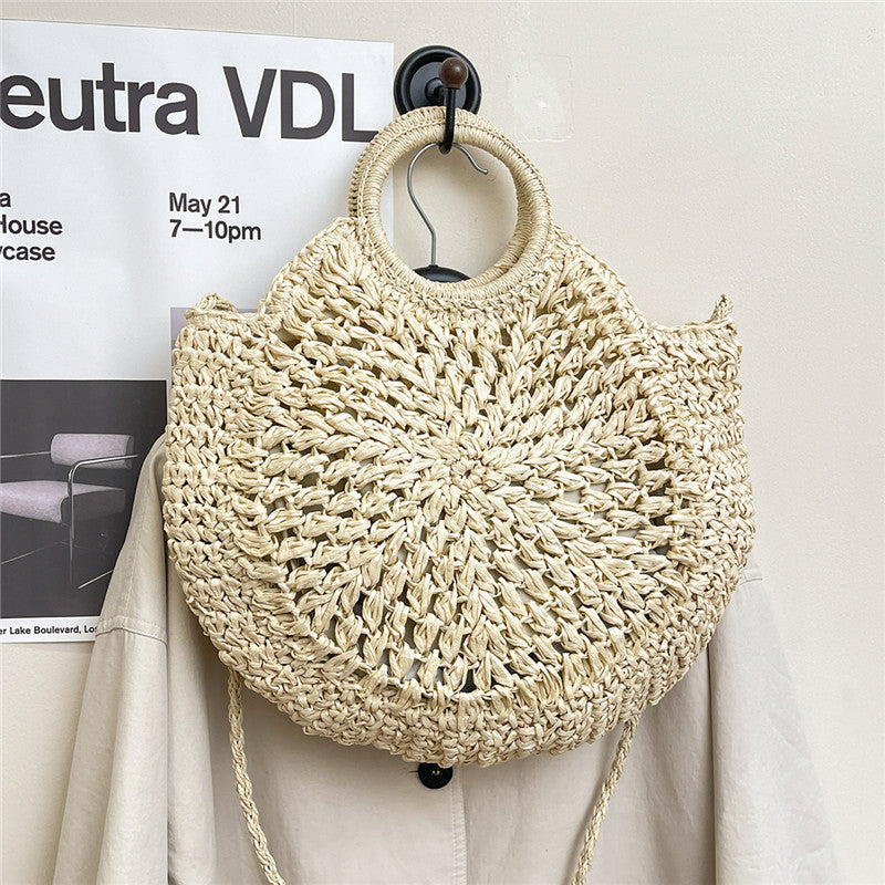 Women Forest Straw Shoulder Beach 2026 New Travel Chain Crossbody Bag