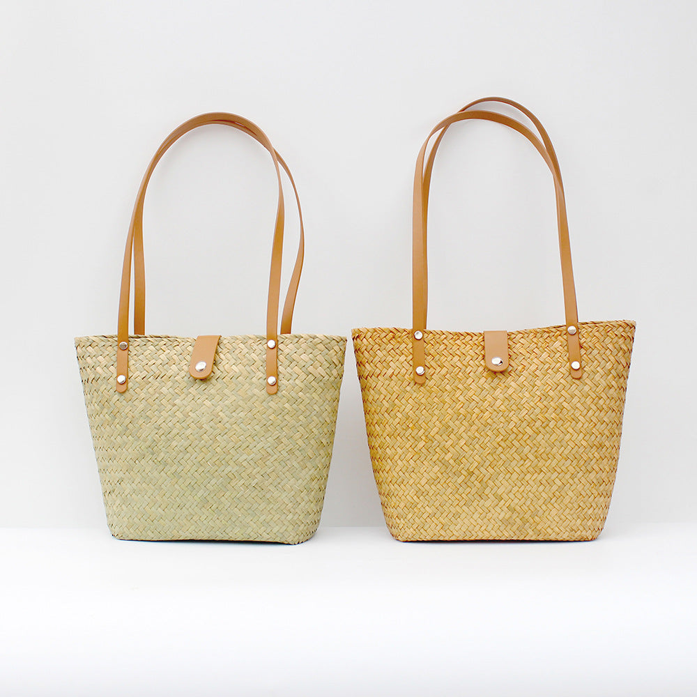 Handwoven Straw Large Capacity Beach Tote Bag