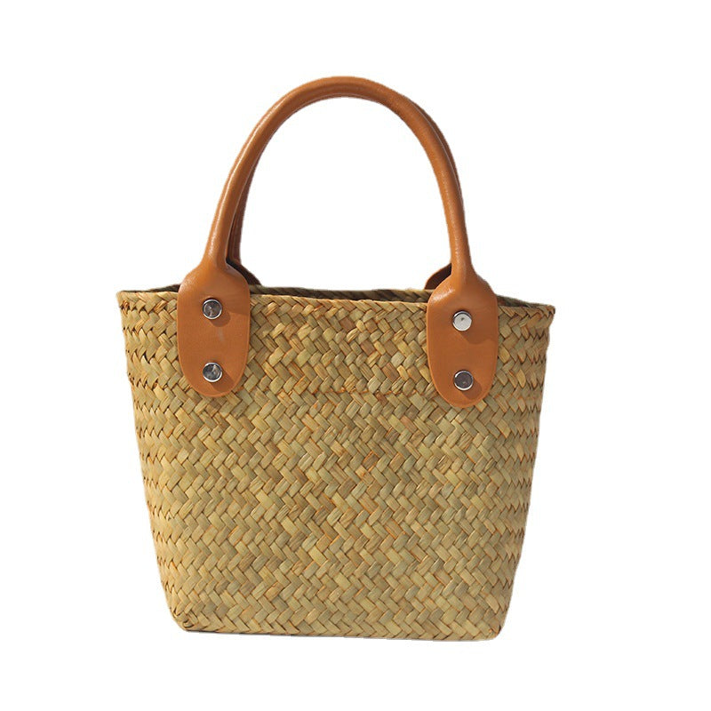 Hand-Woven Straw Niche Small Beach Bag