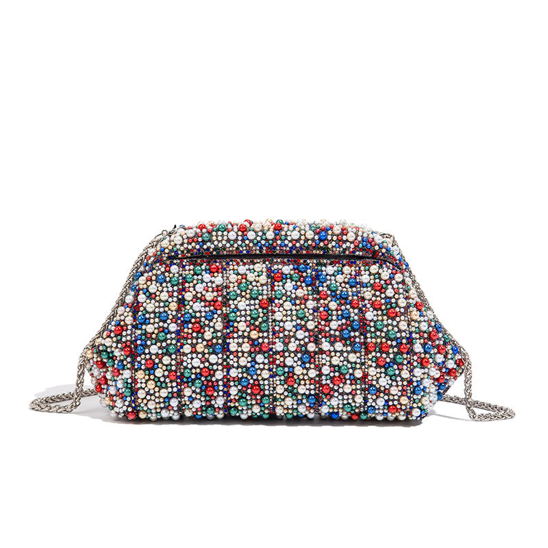 High-End Pearl Clip Evening Clutch Bag