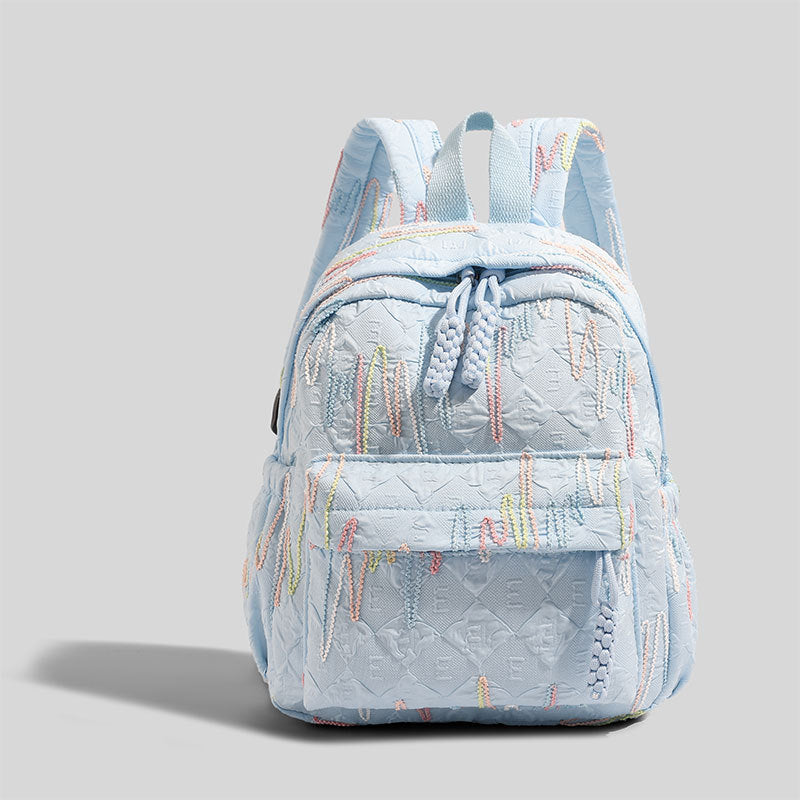 Women Simple Contrast Color Backpack, Versatile College Student Commute Bag
