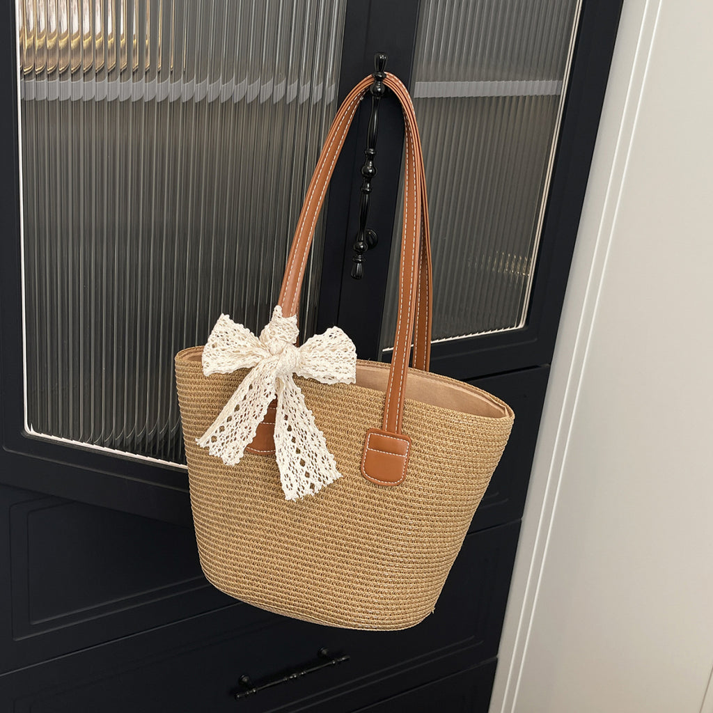 Cross-Border Woven Straw Bag, Beach Vacation Vegetable Basket, New Handmade Handbag, Lazy Style Beach Bag, Commuter Bag