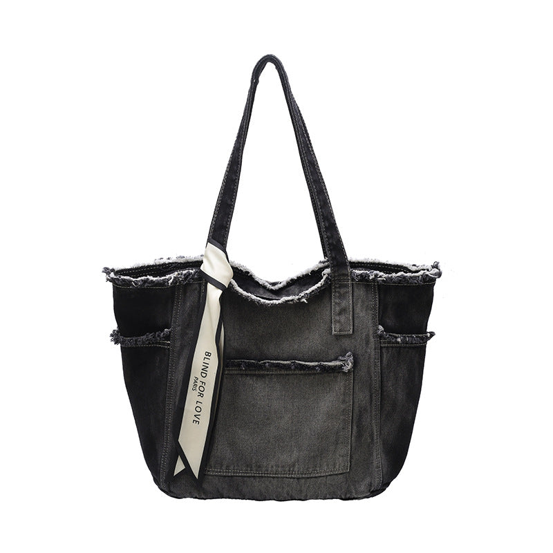 2026 Women Casual Denim Shoulder Large Tote Bag