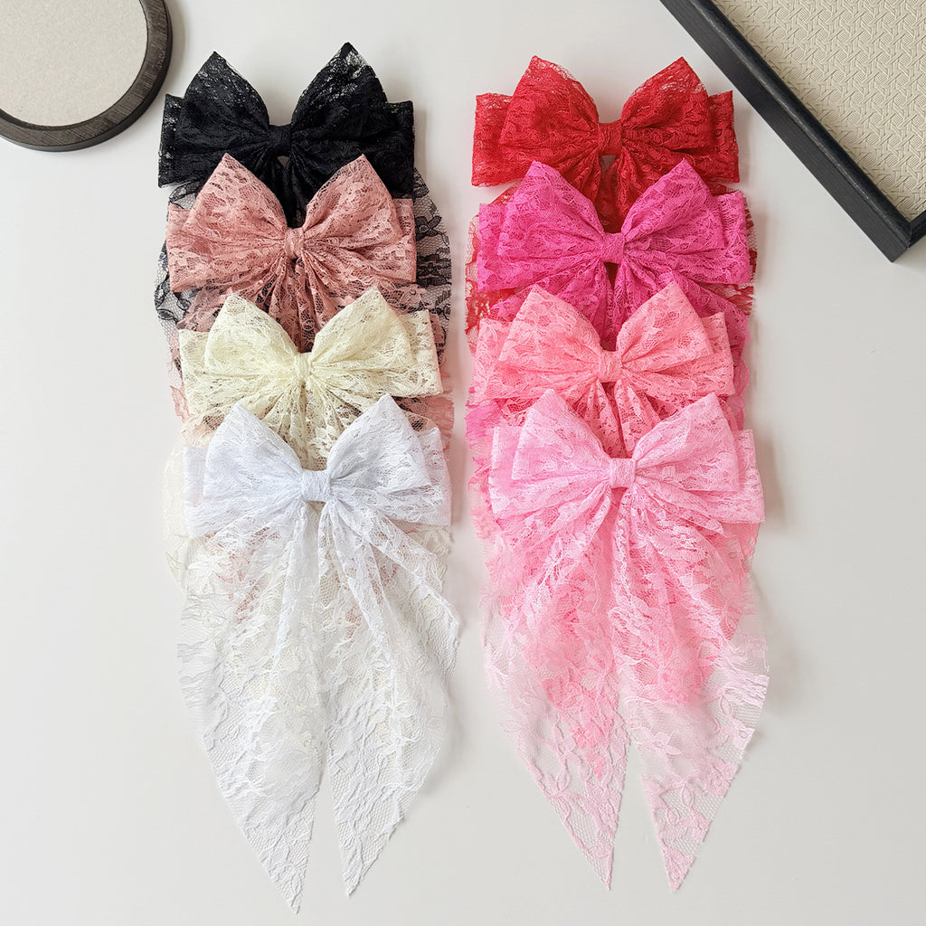 Elegant Lace Bow Spring Hair Clip