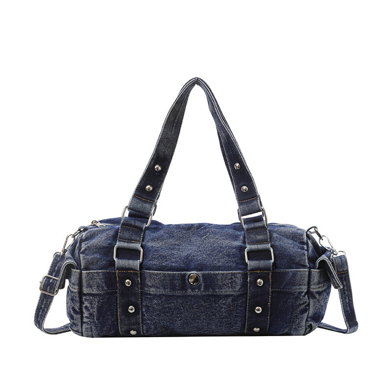 Women 2026 Punk Denim Bag, Large Capacity Crossbody Tote