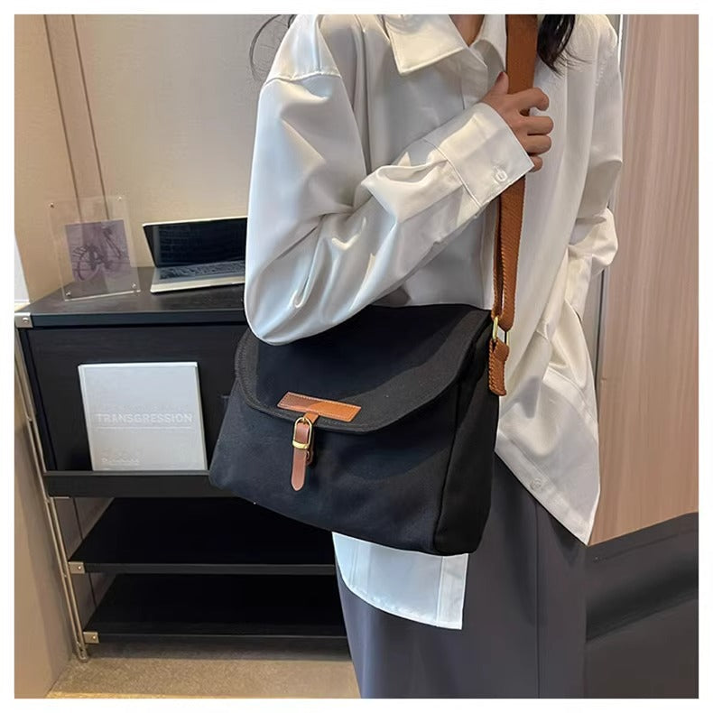 Vintage Canvas Messenger Crossbody Shoulder Bag