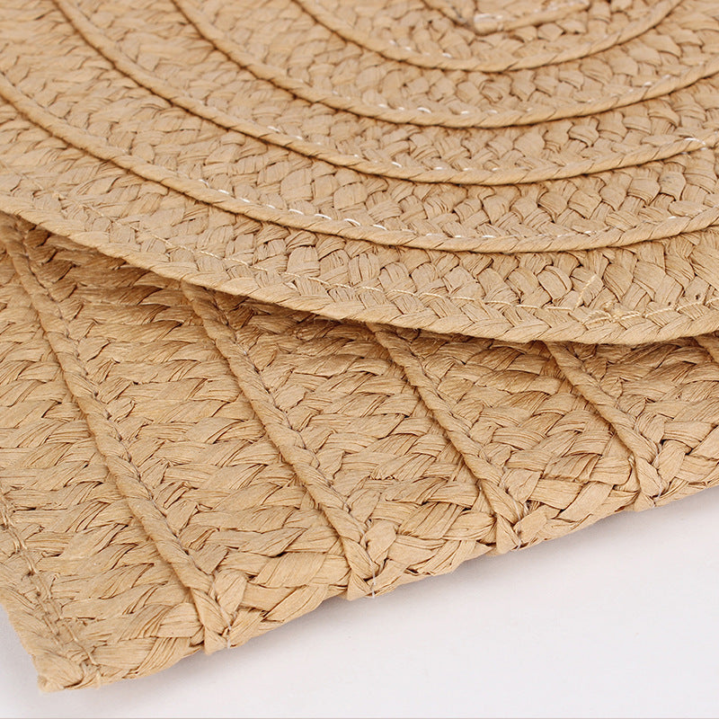 Dropshipping New Style Simple Fashion Handmade Paper Rope Woven Bag Seaside Vacation Beach Bag Daily Casual Women'S Bag