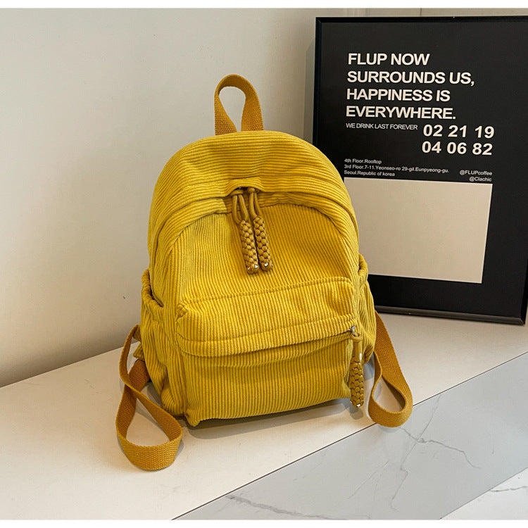 Corduroy Small Forest Casual Backpack