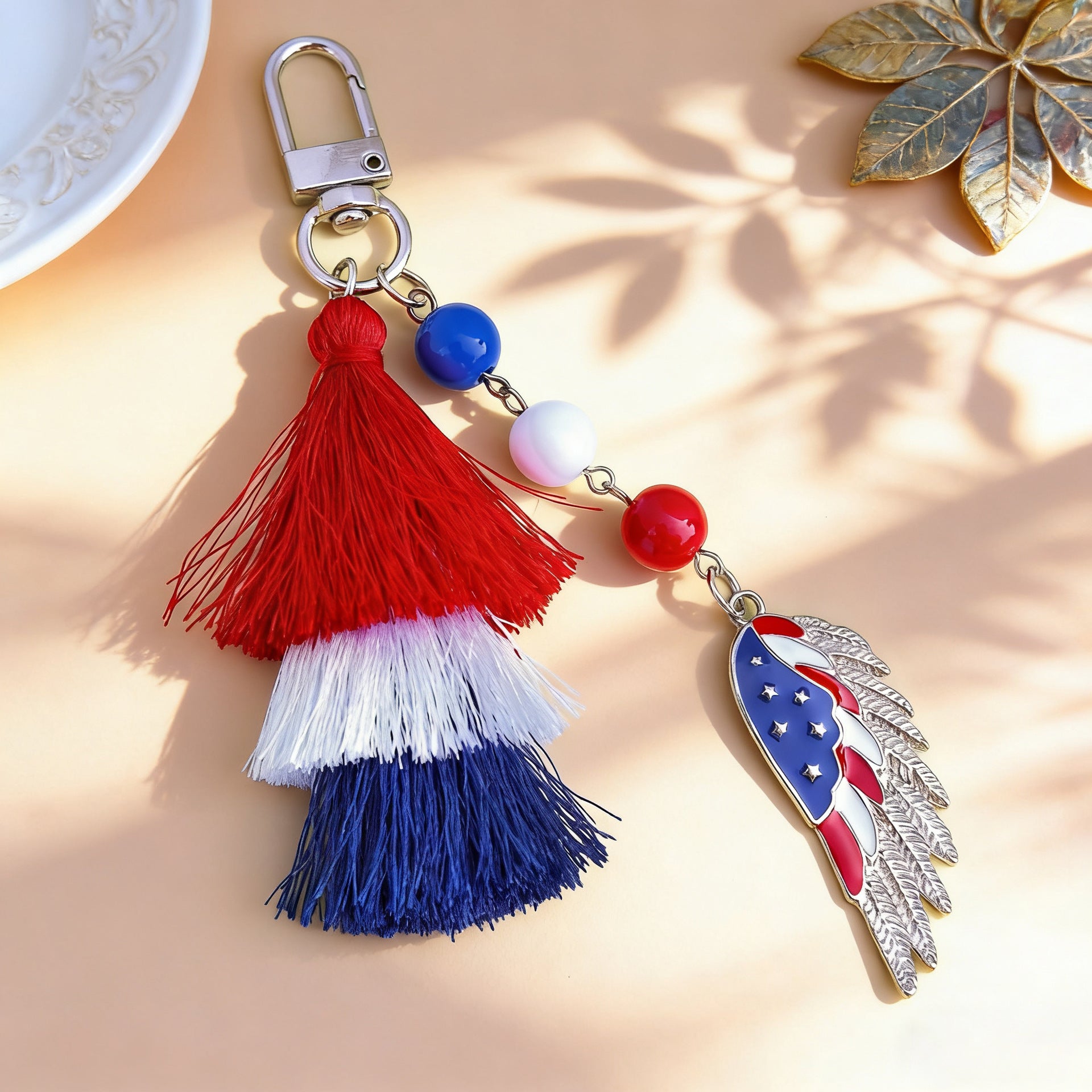 American Independence Day Alloy Love Star Keychain