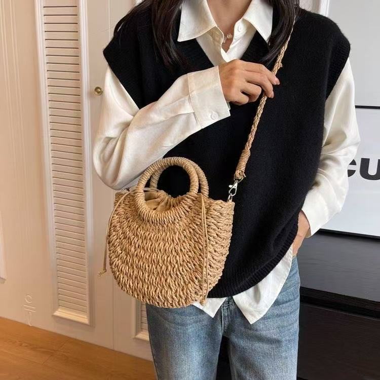 Women Straw New Fashion Shoulder Crossbody Versatile Handheld Bag