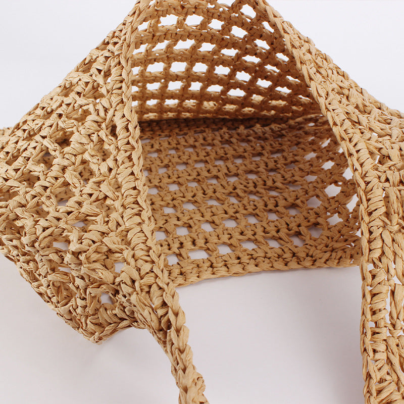 Women Hollow Woven Large Capacity Casual Beach Vacation Bag