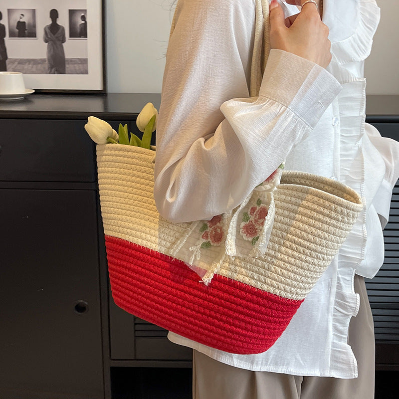 Women Woven Crossbody Shoulder Tote Beach Bag