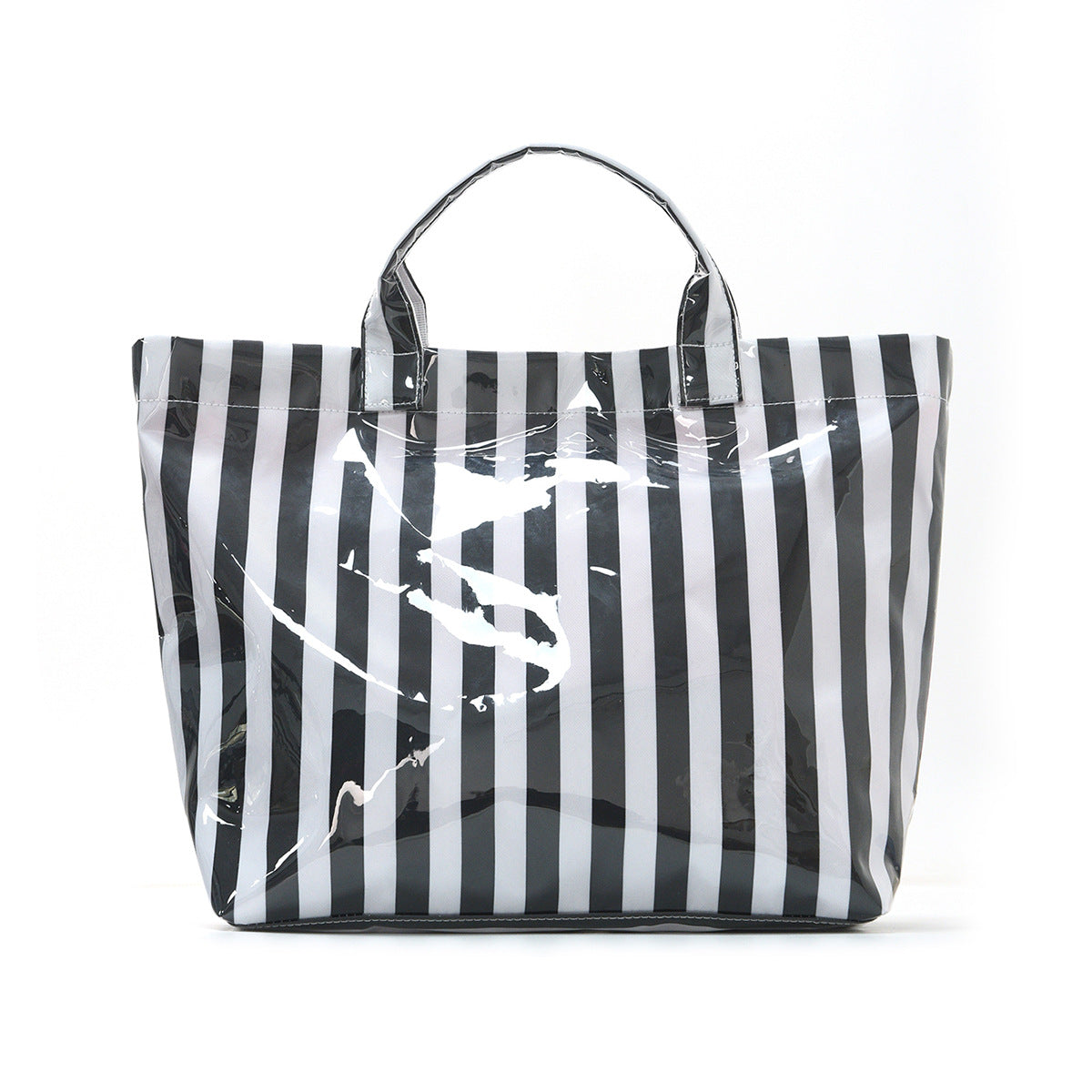 Striped Lightweight Large Capacity Travel Shoulder Tote Bag