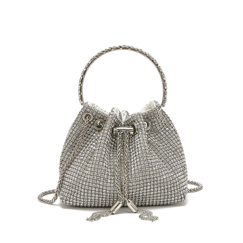 Gradient Full Diamond Tassel Evening Bag